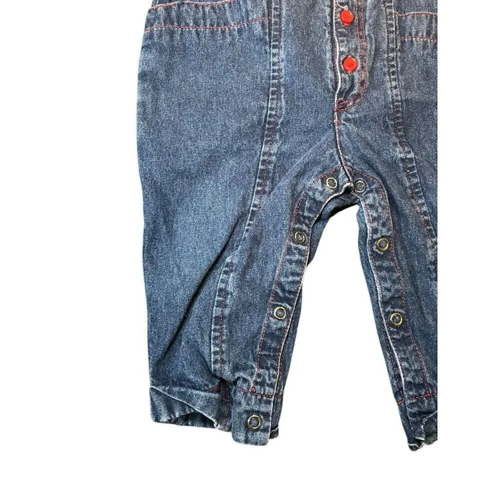 Vintage Rare McKids 18 Month Baby Toddler Blue Denim Overalls SEARS Exclusive